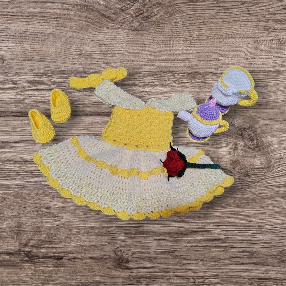 Handmade Crochet Beauty and the Beast Costume Set